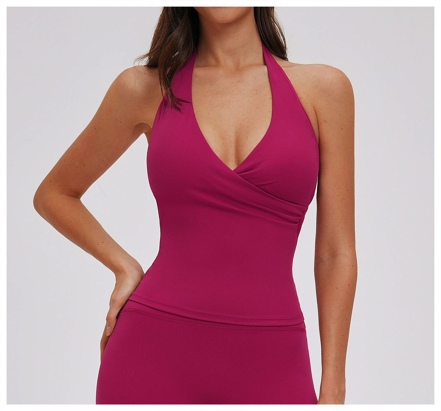 Elite Flex Wrap Halter Top Dames V-Wrap Sporttop Pilates Yoga en Athleisure