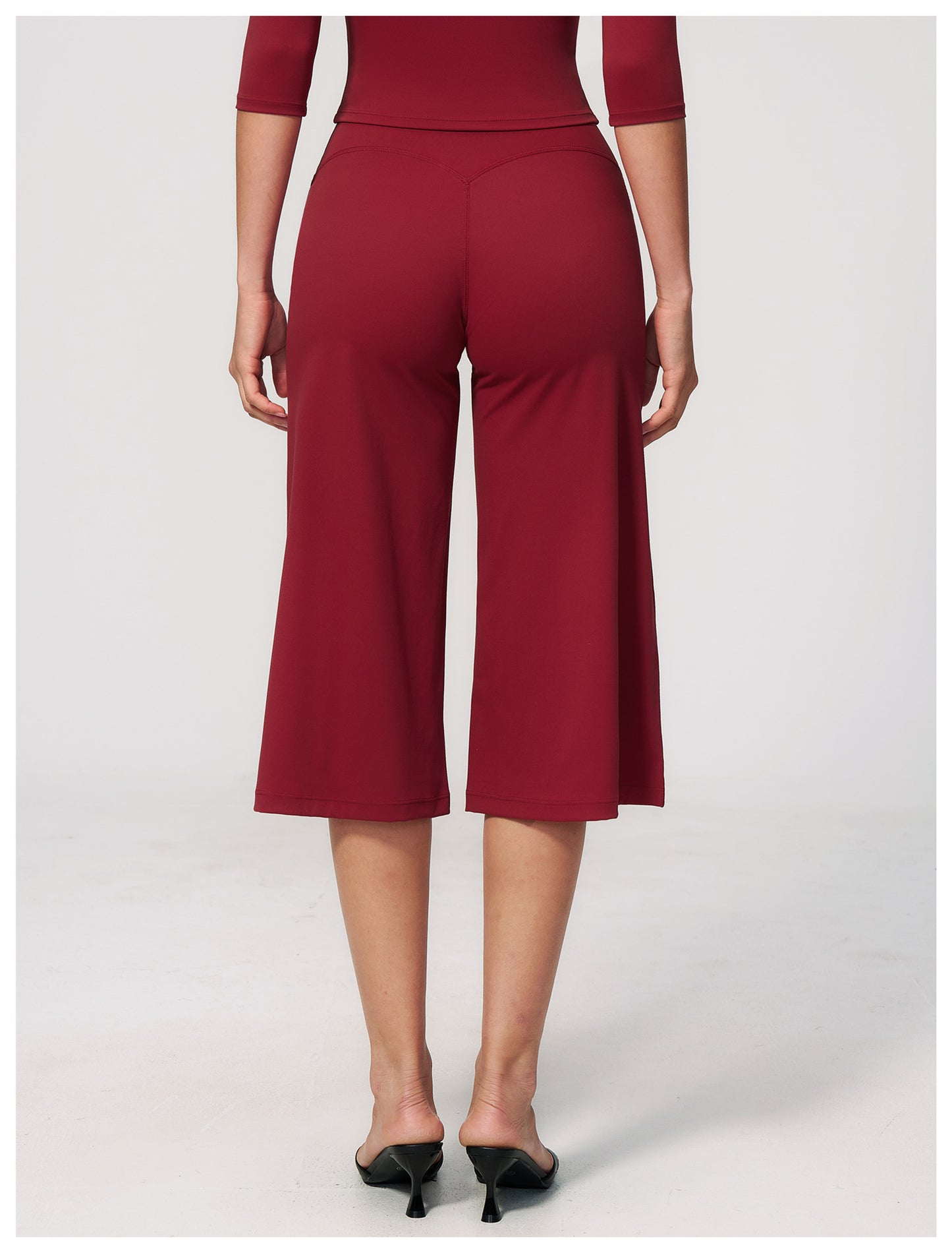 Elite Flex Wide Leg Capri Dames 3/4 Sportbroek High Waist Yoga Pilates en Casual