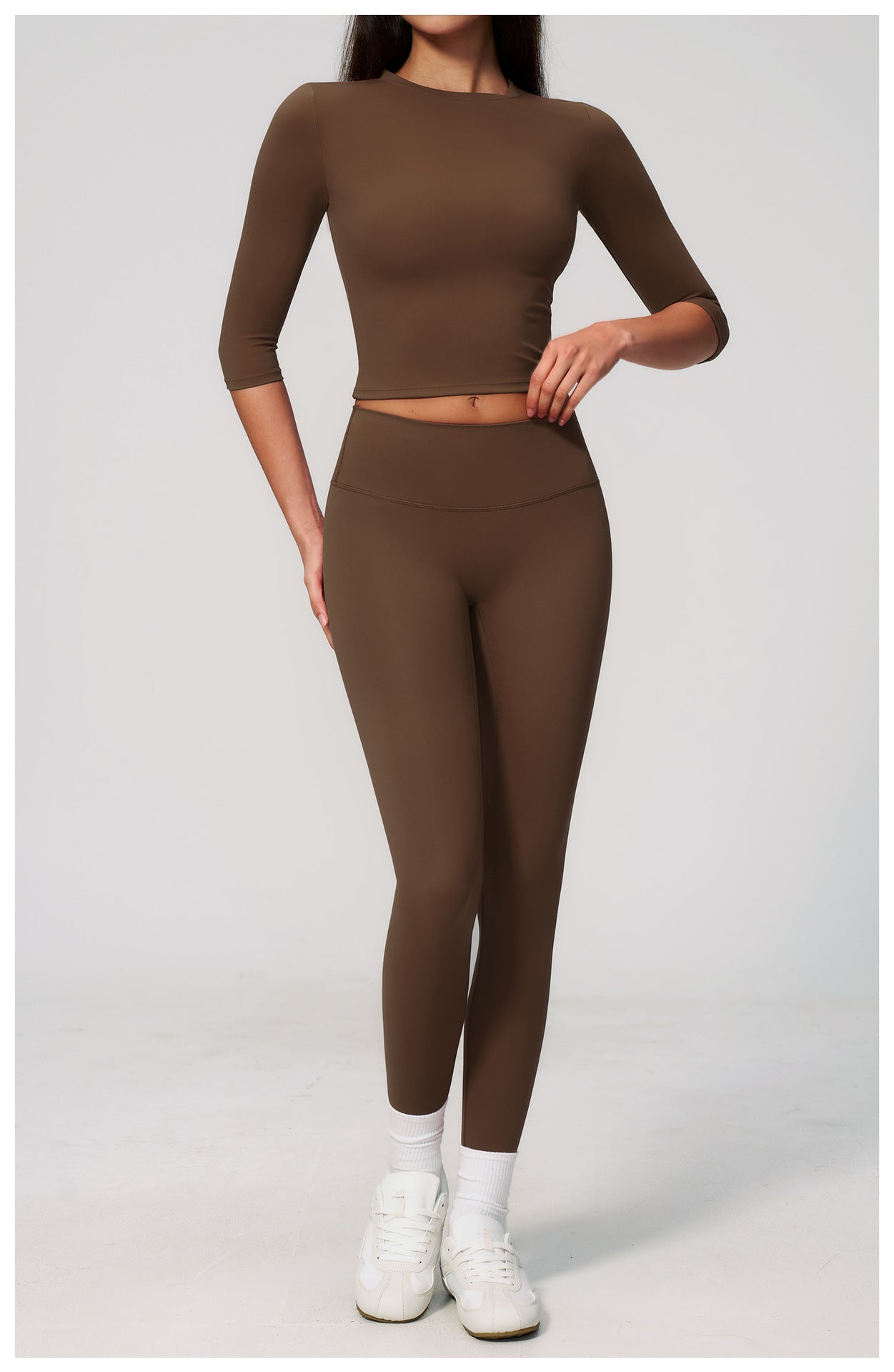 Elite Flex 3/4 Sleeve Sporttop Dames Aansluitende Top Athleisure Gym en Pilates