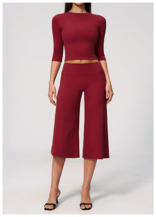 Elite Flex 3/4 Sleeve Sporttop Dames Aansluitende Top Athleisure Gym en Pilates