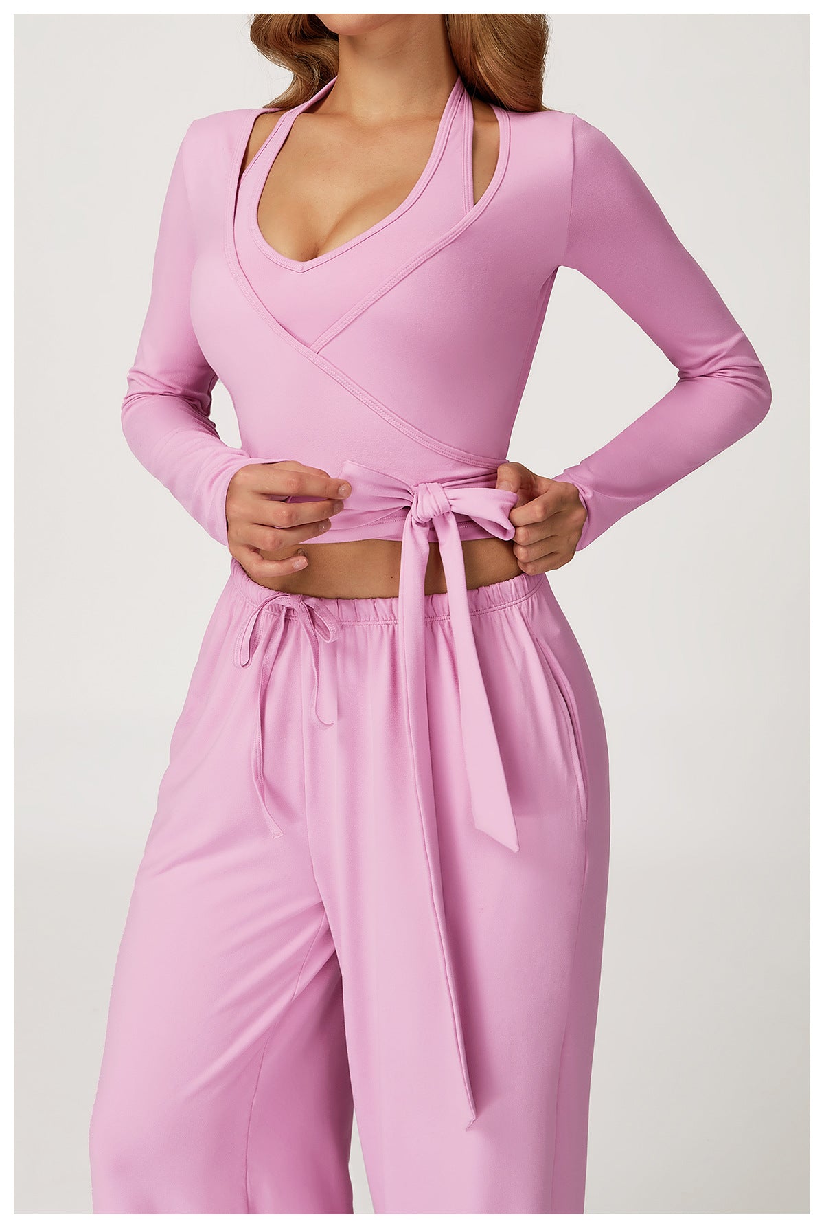 MuscleMuse Casual Fit Wrap Top Dames Long Sleeve Sporttop Yoga Pilates en Athleisure