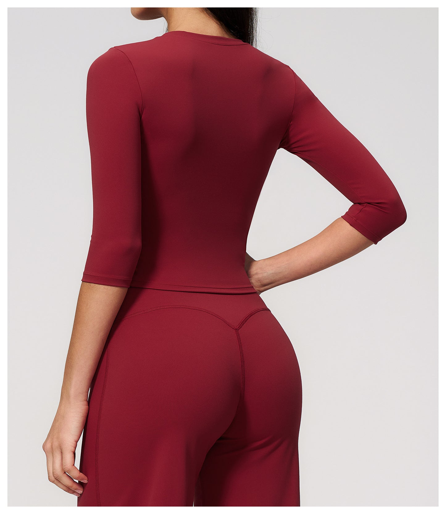 Elite Flex 3/4 Sleeve Sporttop Dames Aansluitende Top Athleisure Gym en Pilates