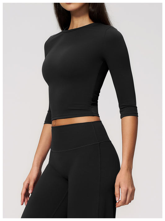 Elite Flex 3/4 Sleeve Sporttop Dames Aansluitende Top Athleisure Gym en Pilates