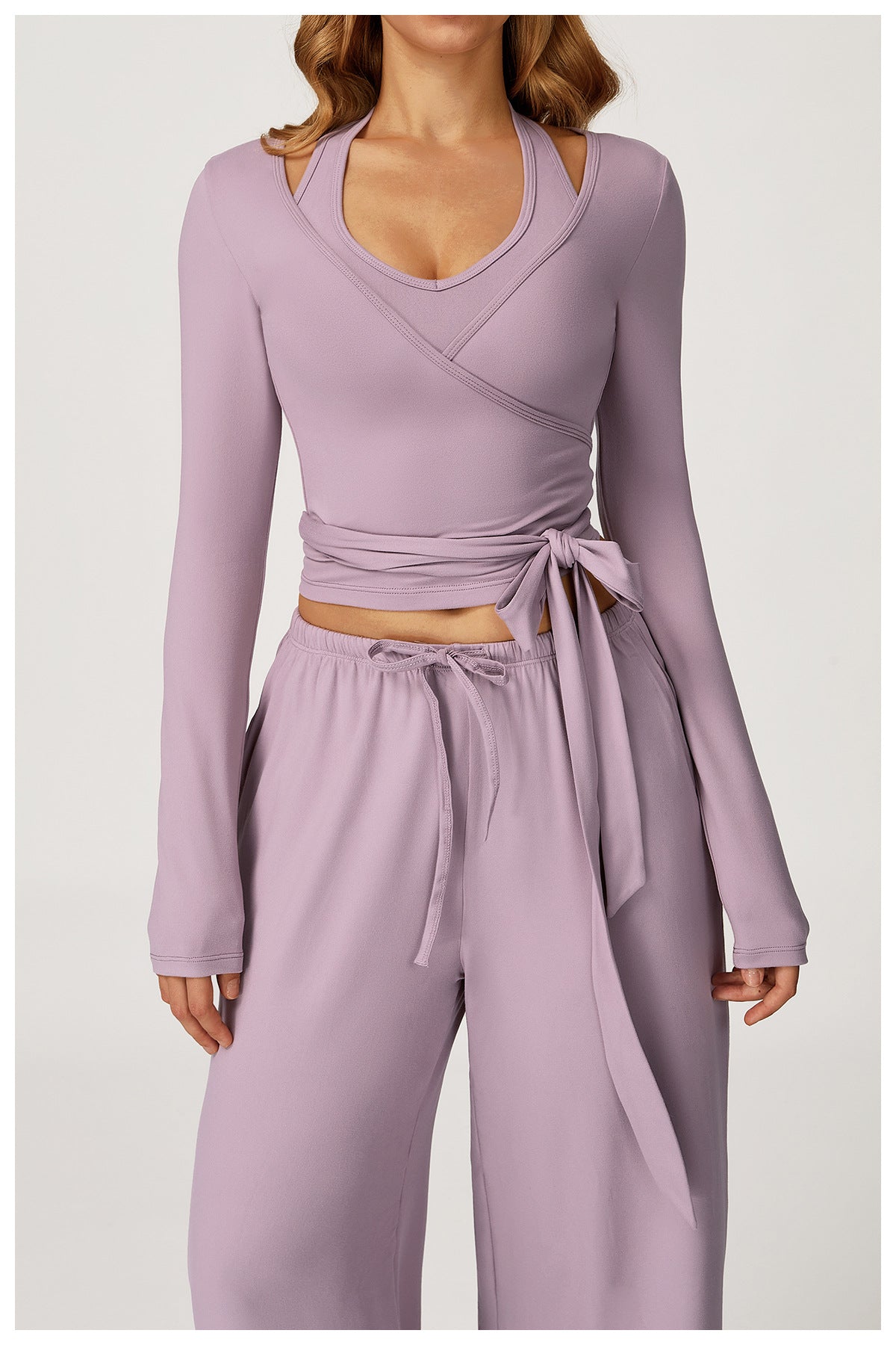 MuscleMuse Casual Fit Wrap Top Dames Long Sleeve Sporttop Yoga Pilates en Athleisure