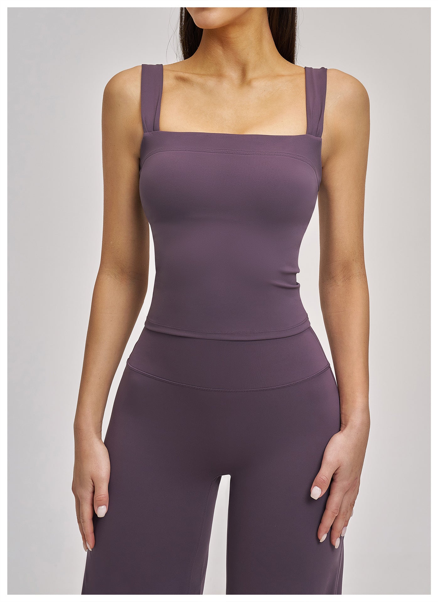 Elite Flex Square Neck Sporttop Dames Strakke Crop Top Gym HIIT en Krachttraining