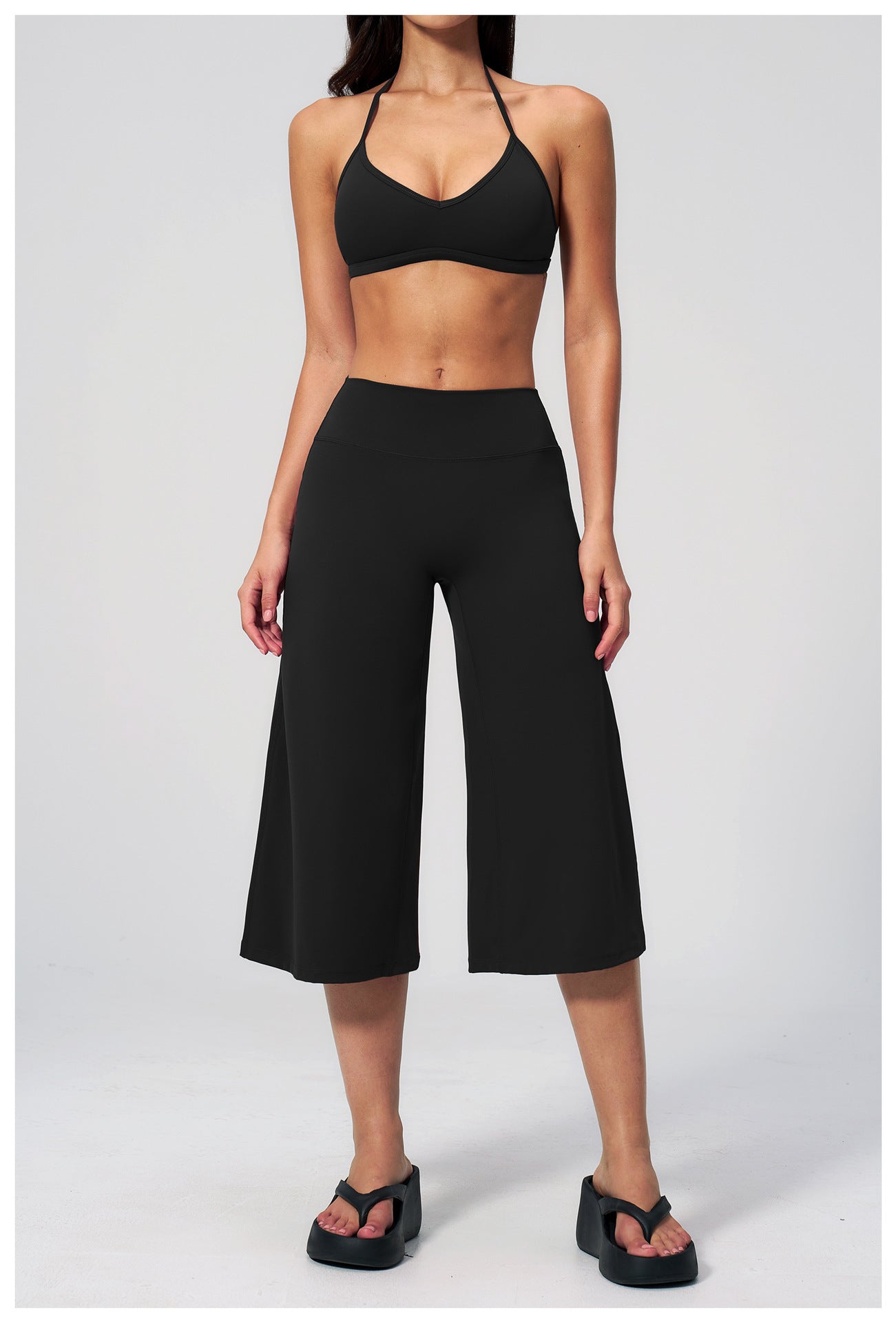 Elite Flex Wide Leg Capri Dames 3/4 Sportbroek High Waist Yoga Pilates en Casual