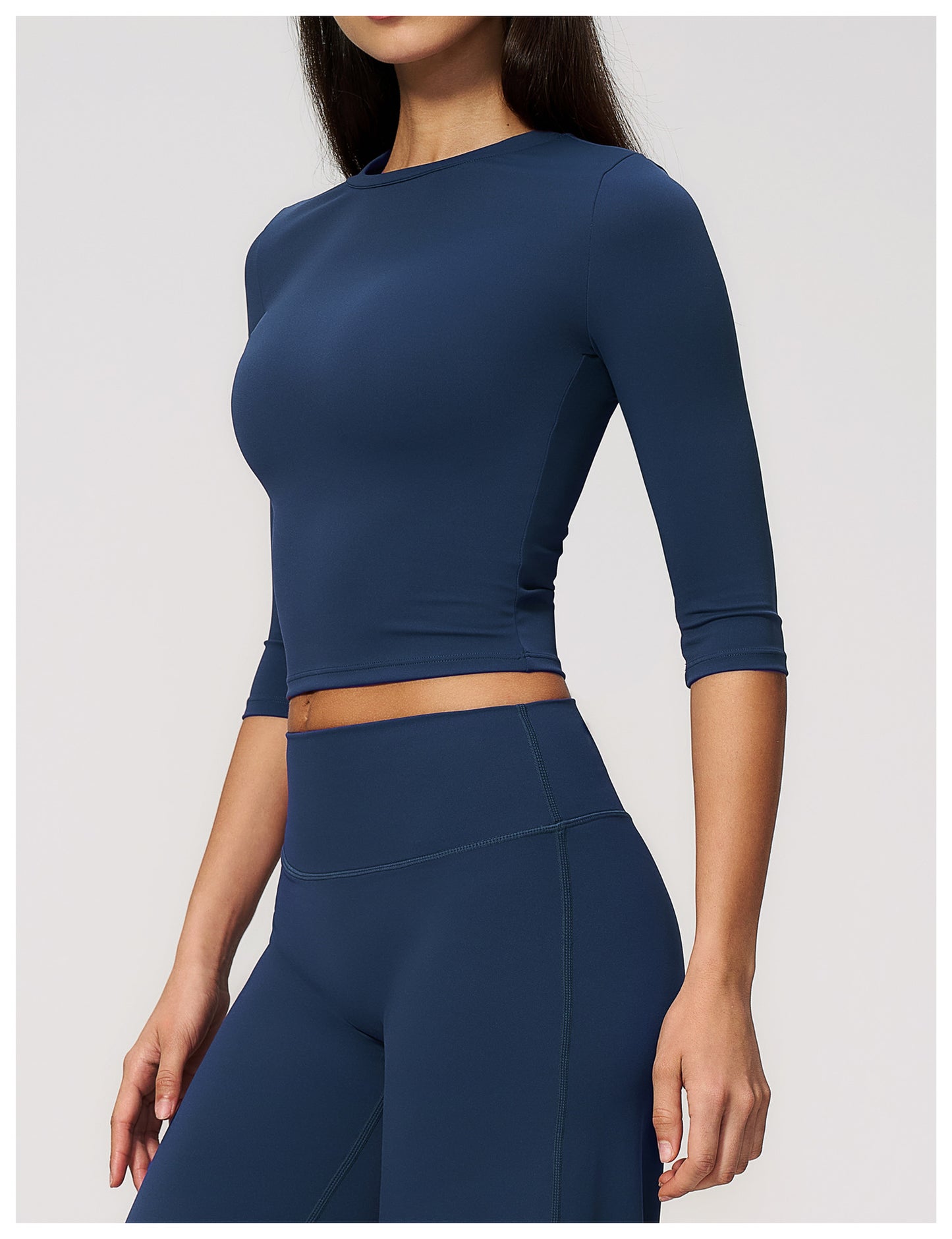 Elite Flex 3/4 Sleeve Sporttop Dames Aansluitende Top Athleisure Gym en Pilates