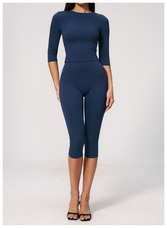 Elite Flex 3/4 Sleeve Sporttop Dames Aansluitende Top Athleisure Gym en Pilates