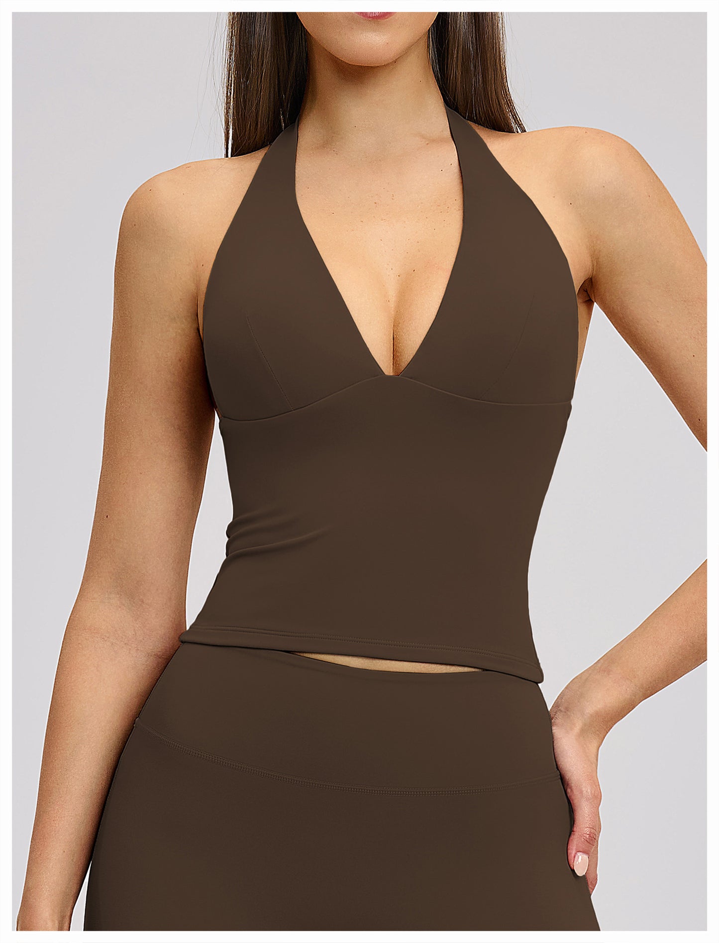 Elite Flex Halter Sporttop Dames Deep V-Neck Crop Top Yoga Krachttraining en Gym
