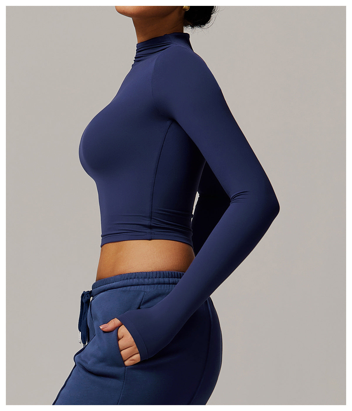 MuscleMuse Elevate Classic Long Sleeve Sporttop Dames Turtleneck Gym en Athleisure – sportkleding dames – MuscleMuse