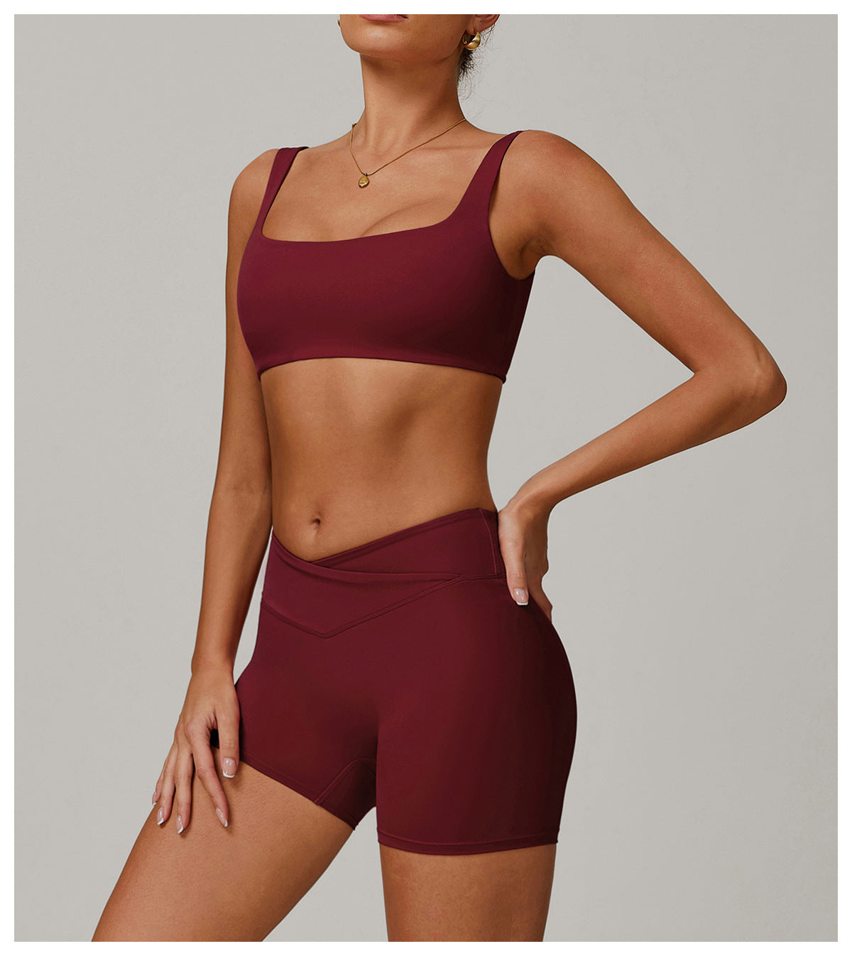 MuscleMuse Elevate Classic Sport-BH Dames Square Neck Lichte Support Yoga en Pilates
