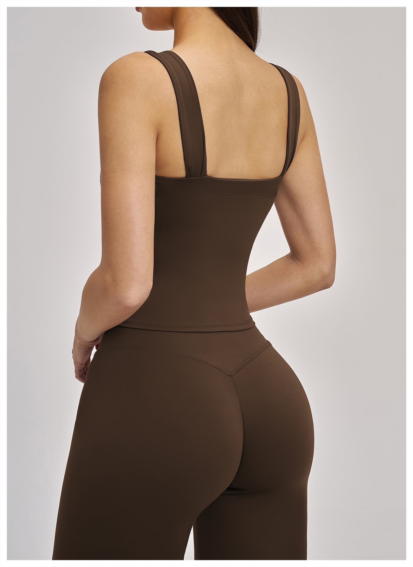 Elite Flex Square Neck Sporttop Dames Strakke Crop Top Gym HIIT en Krachttraining