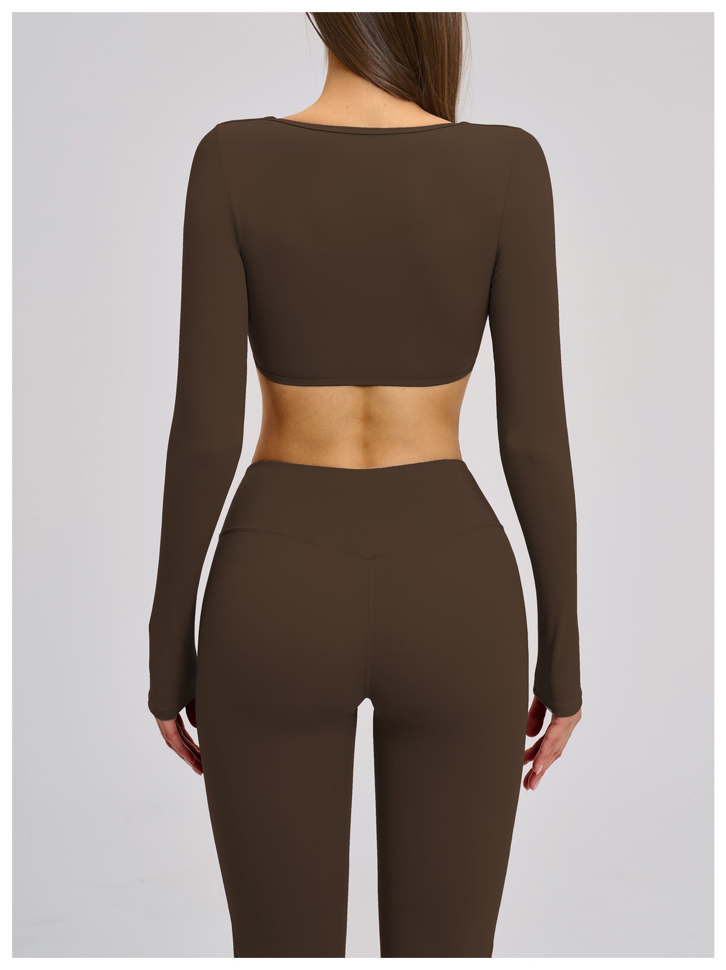 Elite Flex Cropped Long Sleeve Top Dames V-Cutout Sporttop Krachttraining en Gym