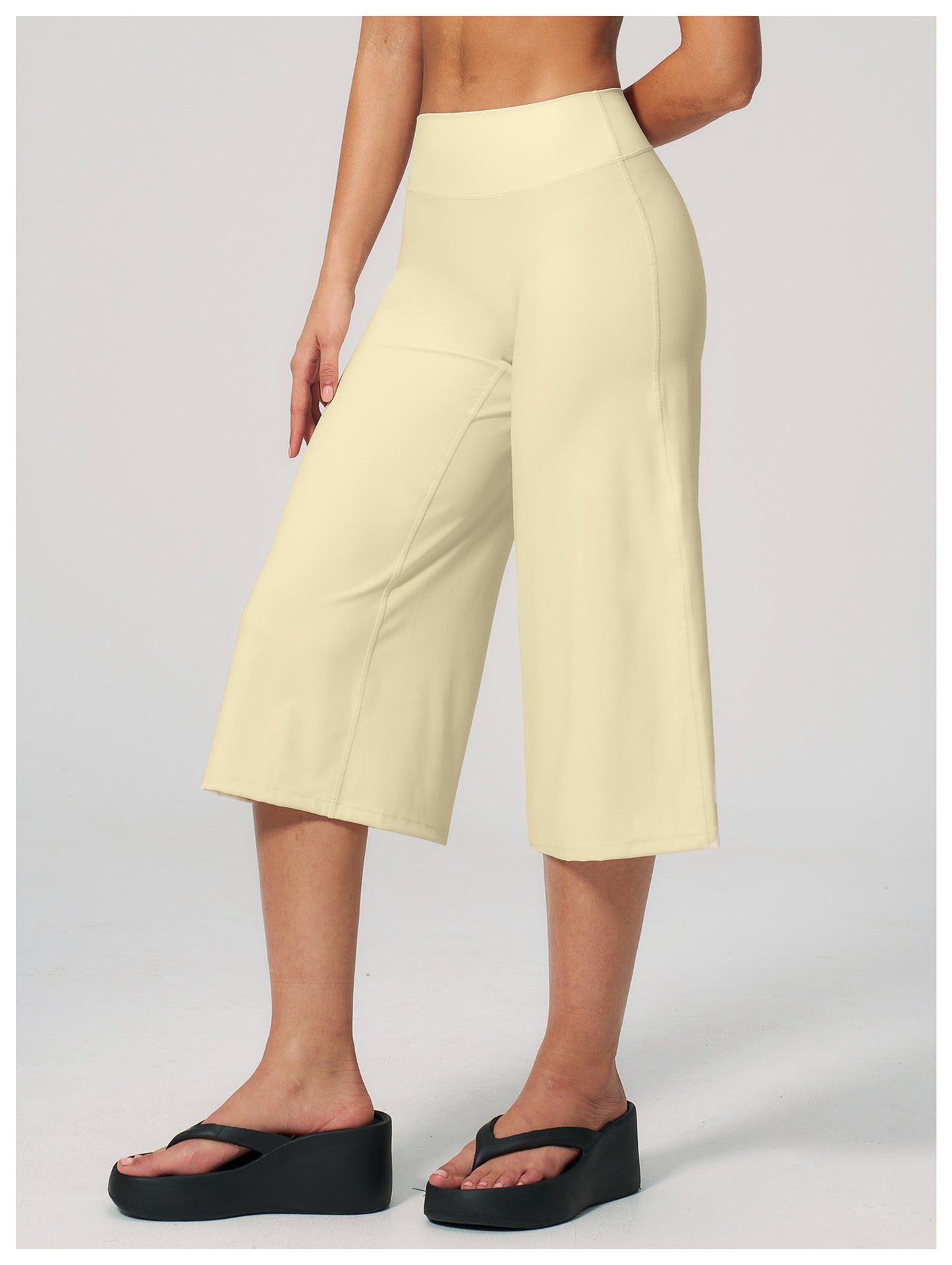 Elite Flex Wide Leg Capri Dames 3/4 Sportbroek High Waist Yoga Pilates en Casual