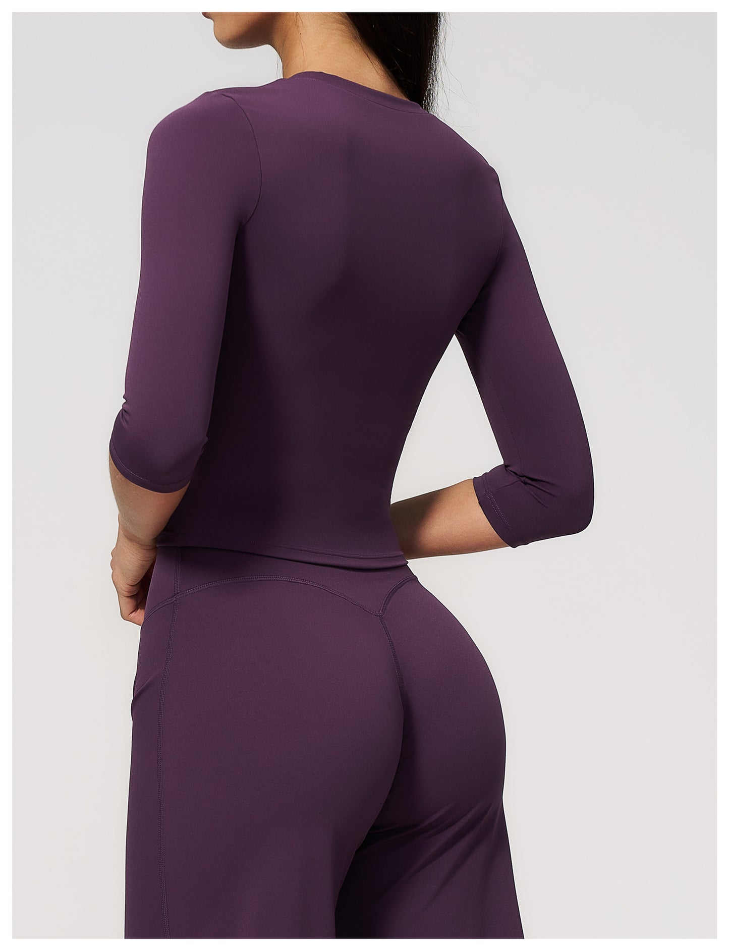Elite Flex 3/4 Sleeve Sporttop Dames Aansluitende Top Athleisure Gym en Pilates