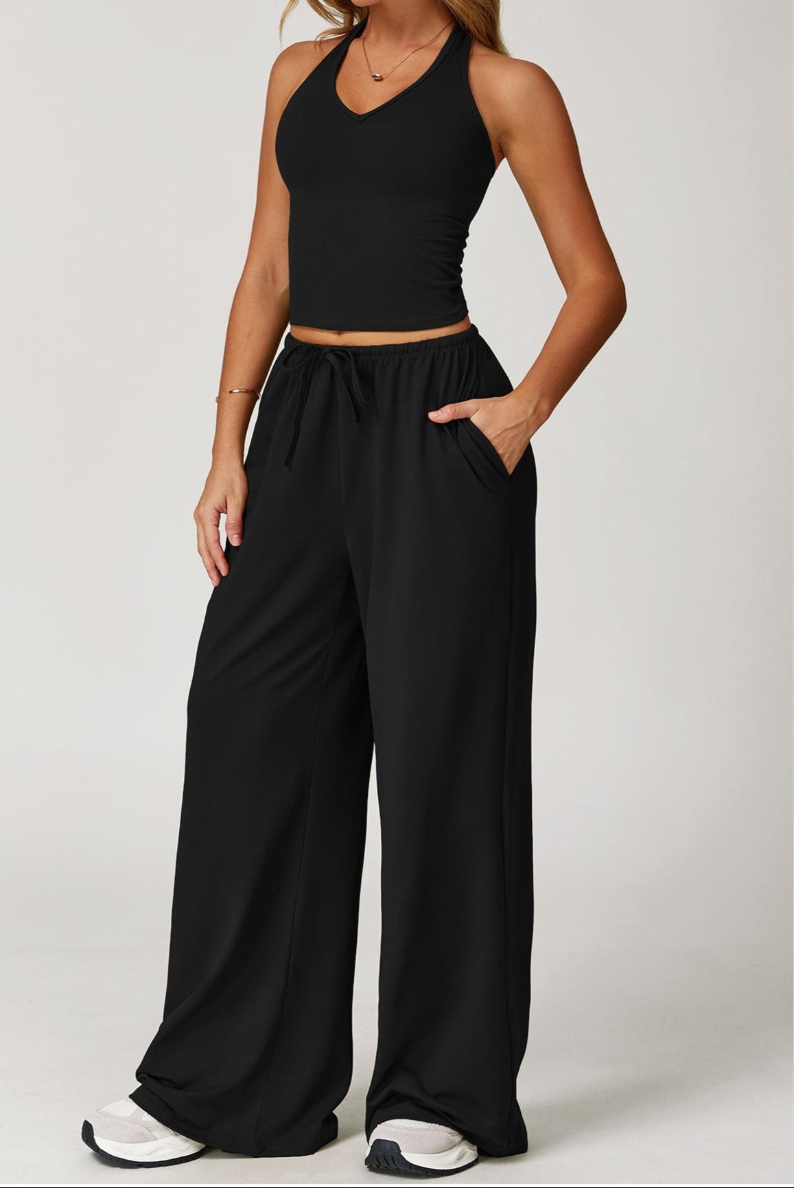 Casual Fit Joggingbroek dames, detail tailleband hoge taille