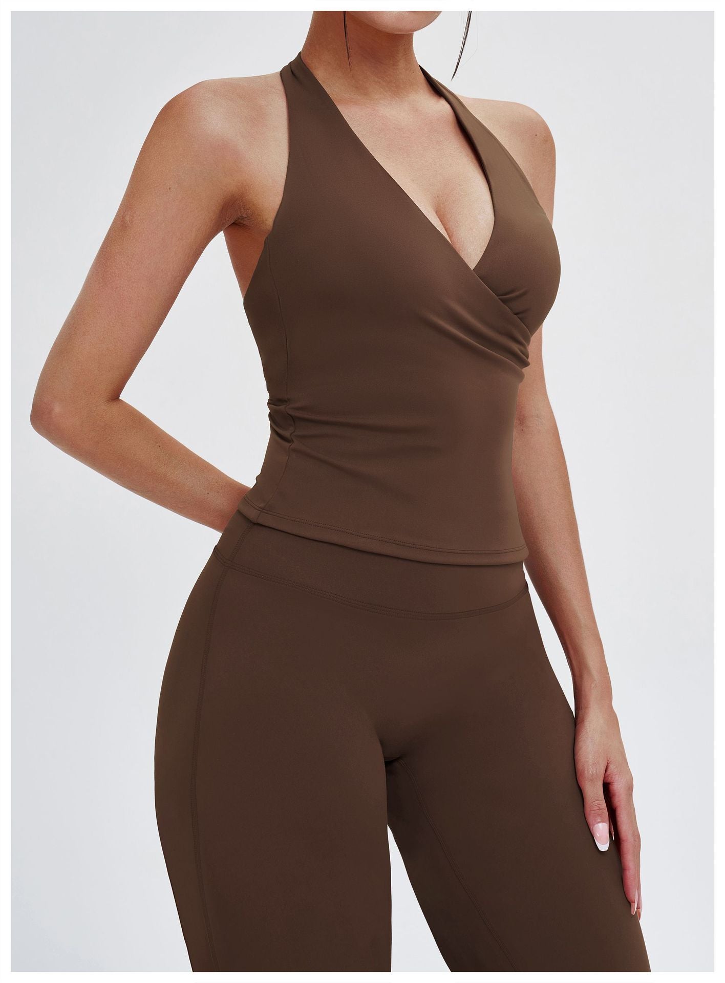 Elite Flex Wrap Halter Top Dames V-Wrap Sporttop Pilates Yoga en Athleisure