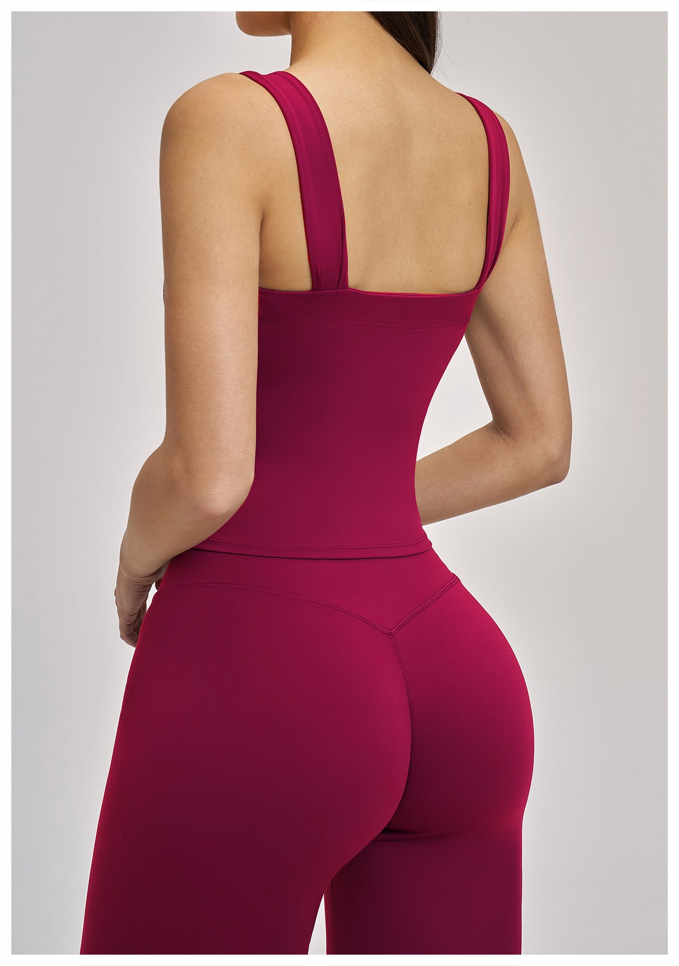 Elite Flex Square Neck Sporttop Dames Strakke Crop Top Gym HIIT en Krachttraining