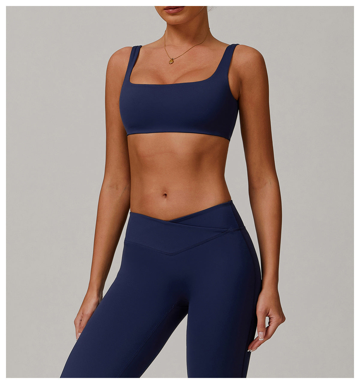 MuscleMuse Elevate Classic Sport-BH Dames Square Neck Lichte Support Yoga en Pilates