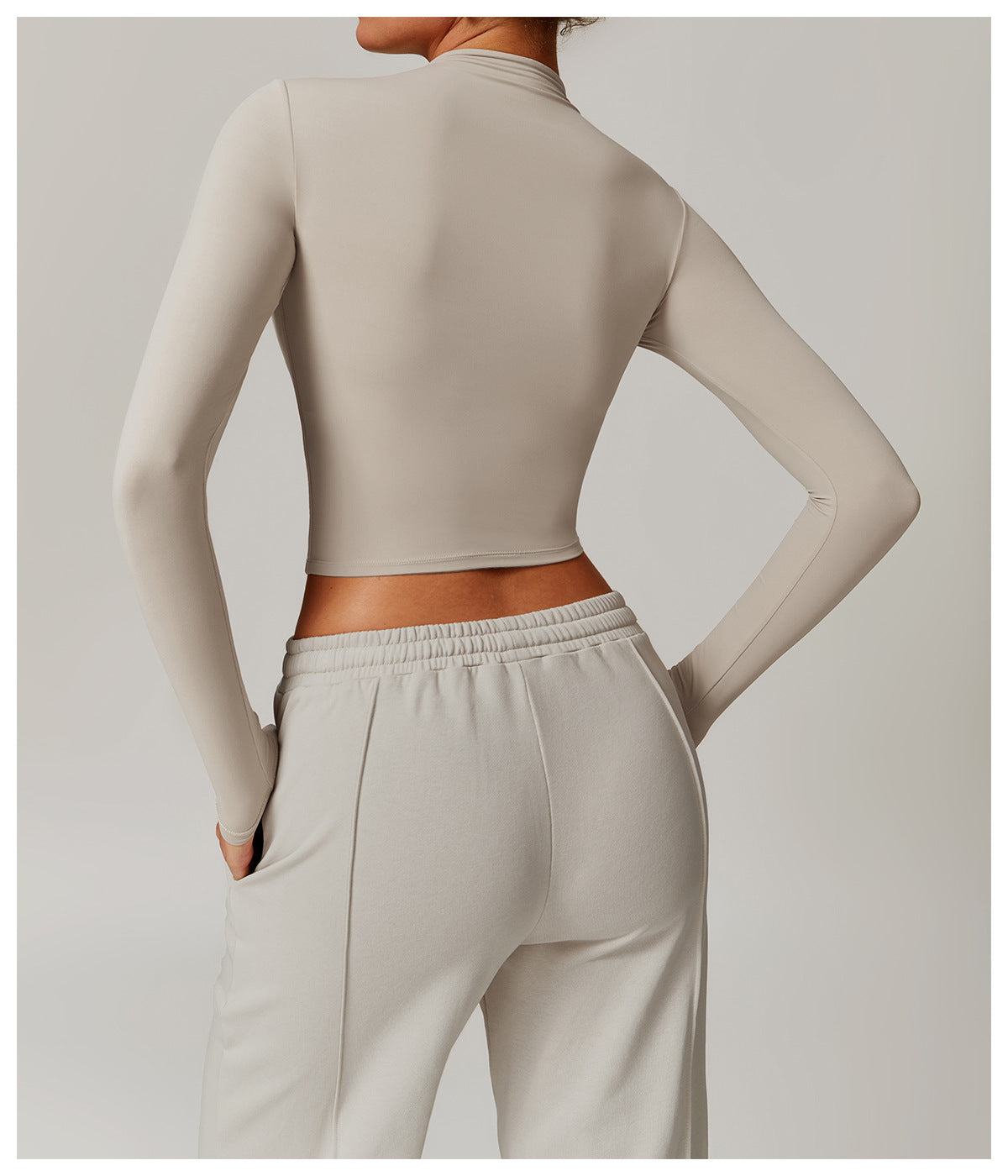 MuscleMuse Elevate Classic Long Sleeve Crop Top Dames Turtleneck Sporttop Gym en Athleisure