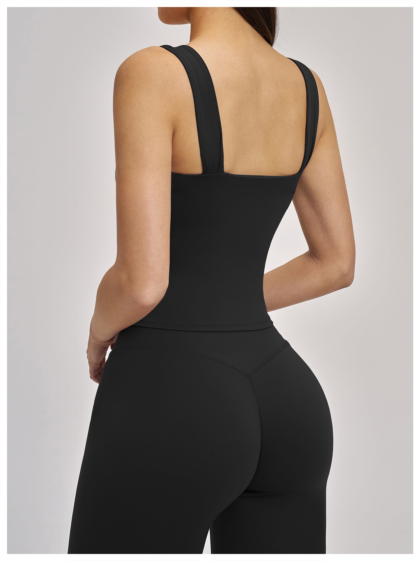 Elite Flex Square Neck Sporttop Dames Strakke Crop Top Gym HIIT en Krachttraining