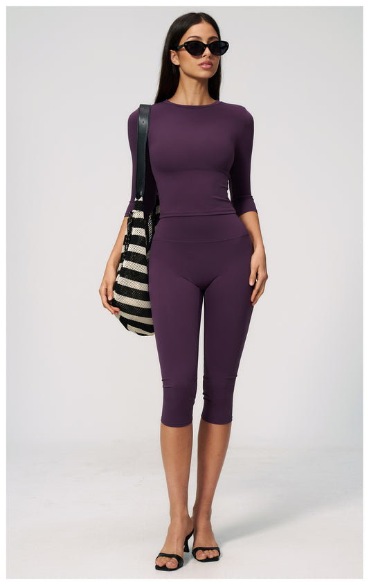 Elite Flex 3/4 Sleeve Sporttop Dames Aansluitende Top Athleisure Gym en Pilates