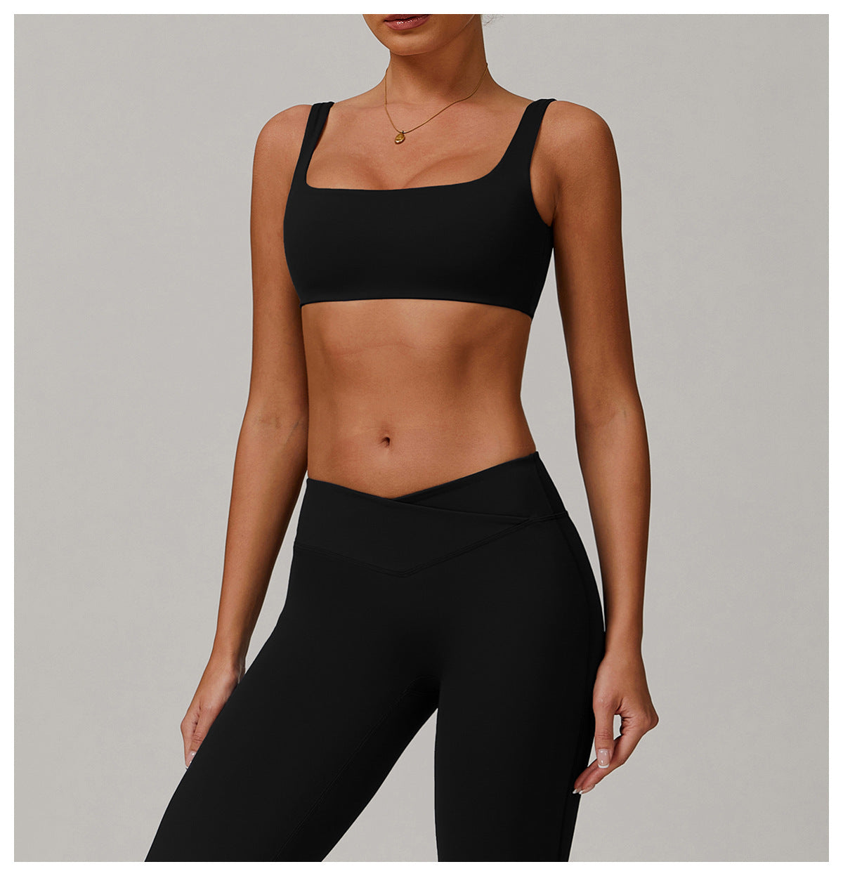 MuscleMuse Elevate Classic Sport-BH Dames Square Neck Lichte Support Yoga en Pilates