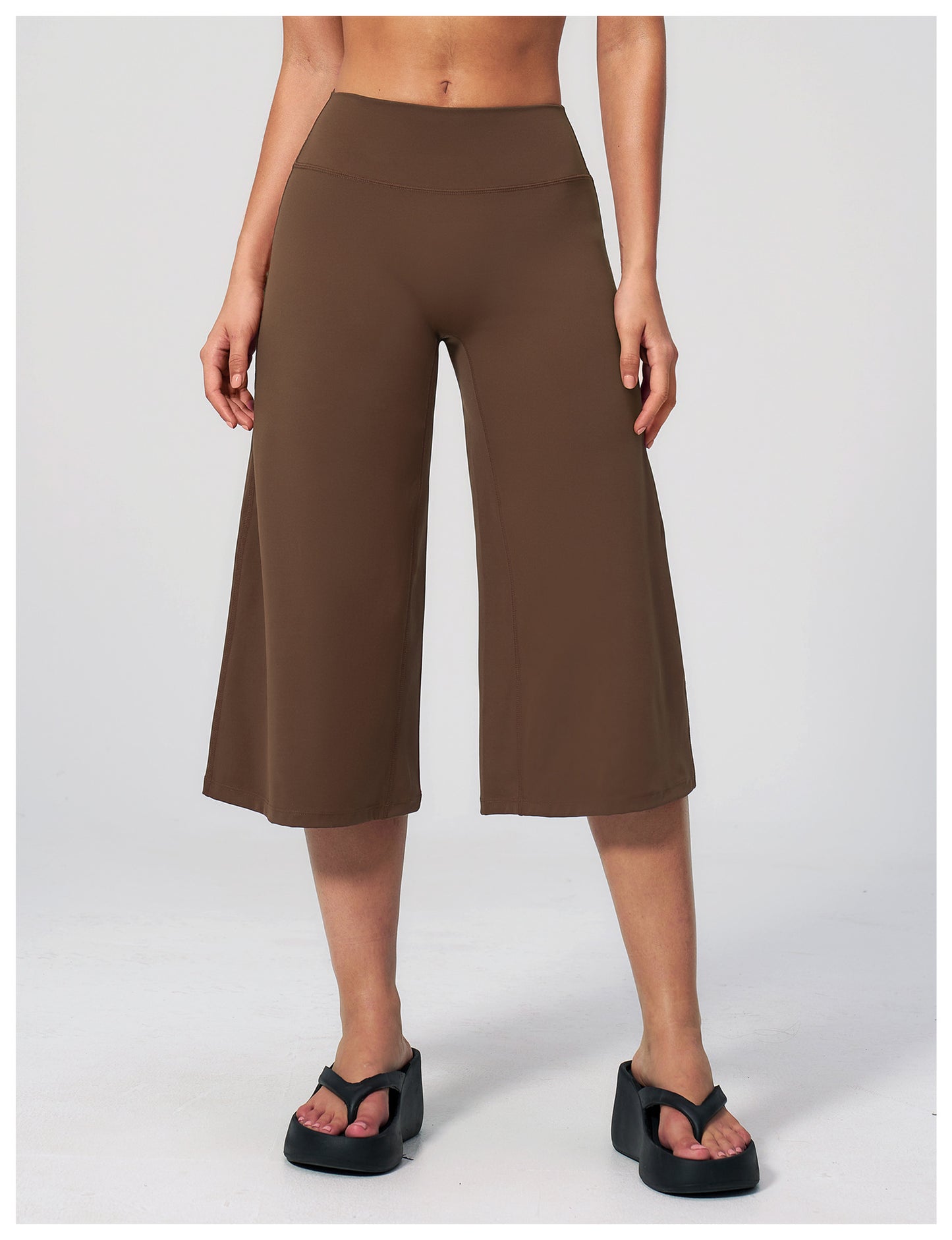 Elite Flex Wide Leg Capri Dames 3/4 Sportbroek High Waist Yoga Pilates en Casual