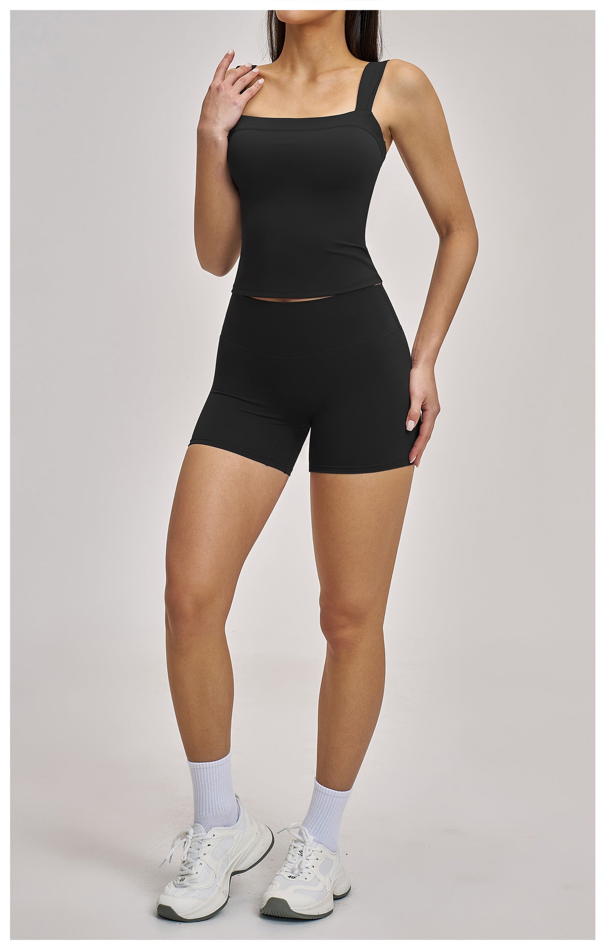 Elite Flex Square Neck Sporttop Dames Strakke Crop Top Gym HIIT en Krachttraining
