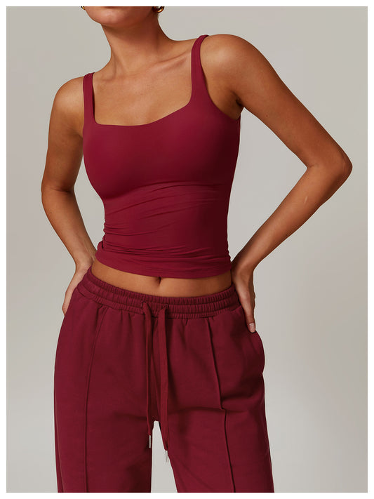 MuscleMuse Elevate Classic Crop Top Dames Square Neck Sporttop Gym en Dagelijks