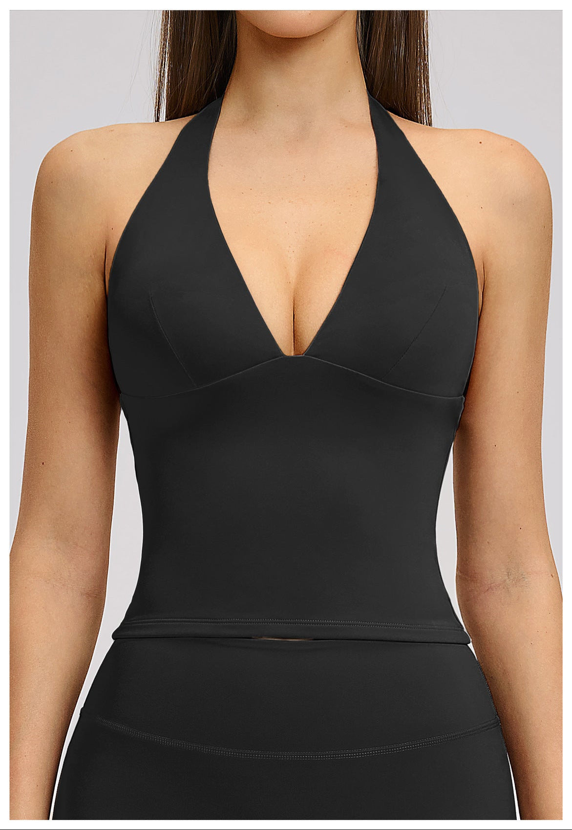 Elite Flex Halter Sporttop Dames Deep V-Neck Crop Top Yoga Krachttraining en Gym