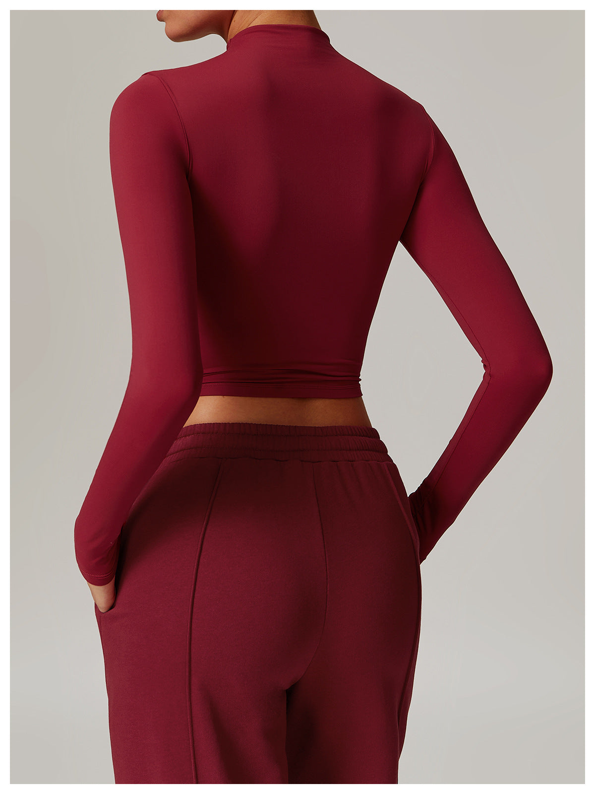MuscleMuse Elevate Classic Long Sleeve Crop Top Dames Turtleneck Sporttop Gym en Athleisure
